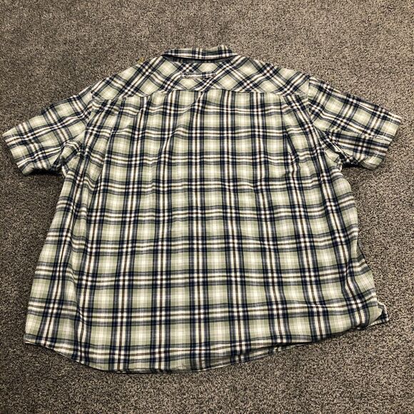 Duluth Shirt Mens 3XL Green Short Sleeve Plaid Button Up Pockets Western Yolk - Picture 2 of 7